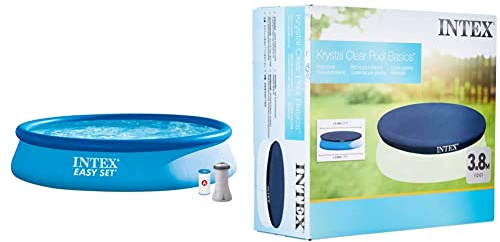 Intex Easy Set Pool Mit Filter - Aufstellpool 396cm x 84cm und Poolabdeckplane 396 cm