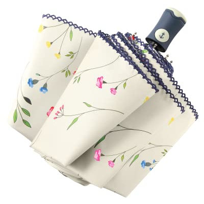 FDJASGY Compact Travel UV Umbrella Rain Umbrellas Blocking UV 99.98% Carnations