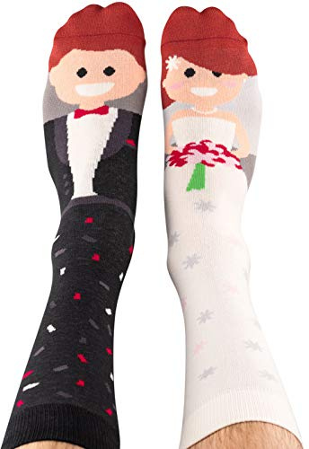 Nanushki unisex lustige verrückte Socken Mr Left & Mrs Right die Braut und der Bräutigam