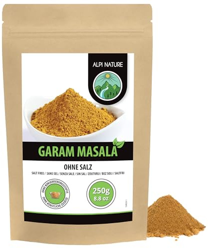 Alpi Nature Garam Masala en Polvo 250g, Condimento de Pollo Tikka Masala, Especias Indias