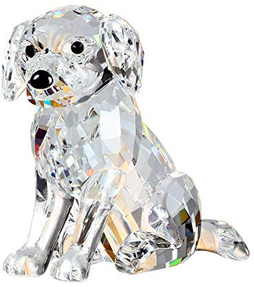 DOJOZ Kristall-Labrador-Hundewelpe, Tierfigur, schönes Handwerk, Heimdekoration, Ornamente, Sammlerstück, Geburtstagsgeschenke (weiß)