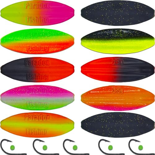Paradox Fishing 5X 3,5g Durchlaufblinker Set I Wing Inline Spoon I Forellenköder zum Forellen Angeln Spoons Forelle (3,5g)