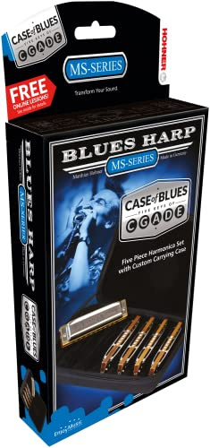 HOHNER Mundharmonika, Blues Harp MS, C/D/E/G/A, 5er Pack