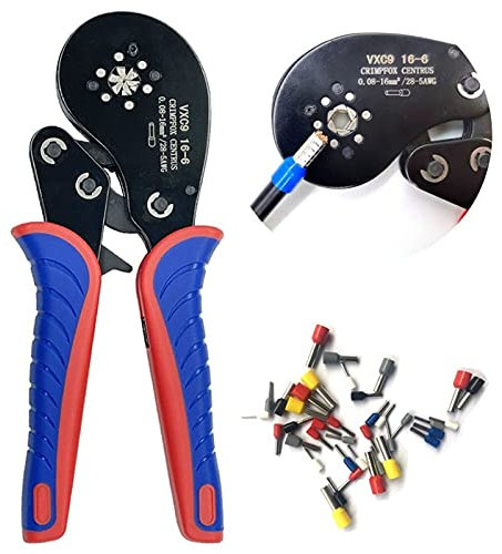Outil de sertissage de Fil Daicamping Pince électrique Pince à sertir Tube Tubulaire Bornes Boîte Ferrule Kit d'outils de sertissage 16-6 0.08-16mm2 28-5AWG Pince Pince à sertir,