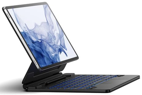 Dexnor for Samsung Galaxy Tab S10+ Plus/S9+ Plus/S9 FE+ Plus/S8+ Plus/S7+ Plus/S7 FE Case with Keyboard 12.4 Floating Cantilever Magnetic Stand Multi-Touch Trackpad Backlit S Pen Holder - Black