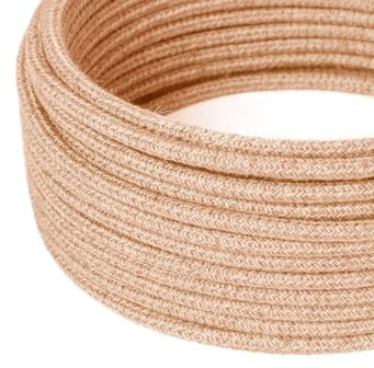 HALOTEC Cavo Tessile Elettrico Juta 5m | Filo Decorativo Vintage Naturale 2x0.75mm² per Lampade Fai da Te | Cordone Rotondo Juta per Illuminazione Interni Ecologica e Creativa Decorazioni