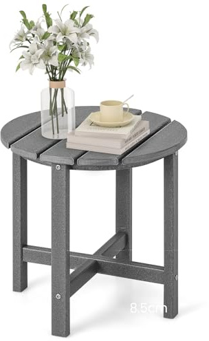 GIANTEX Balkontisch Gartentisch Klein, Garten Beistelltisch Wetterfest, Balkon Beistelltisch aus UV-beständigem HDPE, Patio Tisch bis 100 kg tragbar, Kleiner Tisch Outdoor 46x46x46 cm