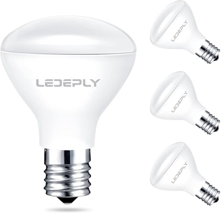 LEDEPLY R14 LED Bulb, 4W=40W, Dimmable, E17 Base, Mini LED Reflector Floodlight Bulb, 400 Lumens, 2700K Warm White, 4 Pack