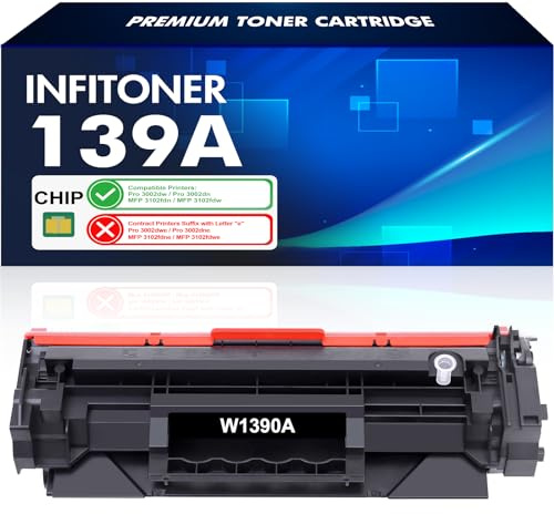 Mit Chip 139A (W1390A) 139X Toner Kompatibel für HP 139A 139X W1390A W1390X LaserJet Pro 3002dw 3002dn 3002 MFP 3102fdn 3102fdw 3102 Tonerkartusche (Schwarz, 1er-Pack)