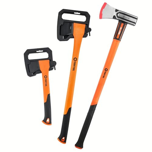 FRONTTOOL Spalthammer, Spaltaxt und Beil inkl. Klingen- Transportschutz | Ideal für Laub- und Hartholz sowie Kleinholz | Gummierter Handgriff für perfekten Grip