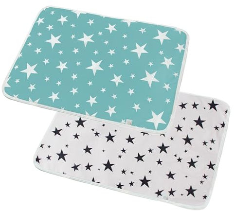 Confezione da 2 tappetini per il cambio del pannolino, portatili, impermeabili, pieghevoli, essenziali da viaggio (inizio, 50 x 70 cm)