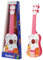 Chitarra per Bambini, 41cm Mini Chitarra Ukulele Chitarra Giocattolo Strumenti con 4 Corde Regolabili, Chitarra Musica Apprendimento Giocattoli Educativi per Principianti Ragazzi Ragazze (Rosa)