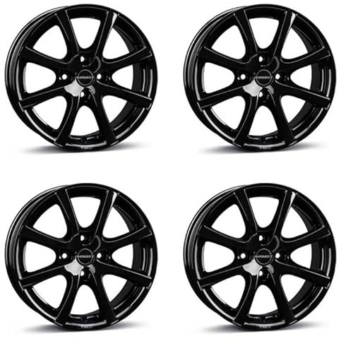 4x Borbet Felgen LV4 5.5x14 ET43 4x108 black glossy kompatibel mit Ford Fiesta Focus Fusion KA+ Mondeo Puma