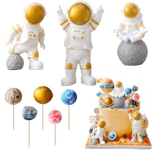 SZSMW Astronaut Geburtstag Tortendeko - Astronauten Geburtstag | Tortendeko Weltraum - Astronautenparty- Geeignet FüR Geburtstagsfeiern,Dekorationen,Dekorieren von Kindergeburtstagstorten