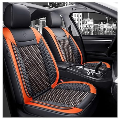 UPIKIT Funda de Asiento de Coche para Vauxhall Cascada Convertible(2013-2019),Estilo Naranja de Moda, Impermeable, antienvejecimiento, Anti-Ultravioleta, Cuero, decoloración