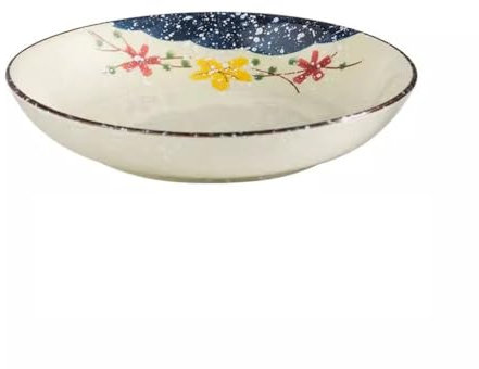 GENHAOSAN Piatti Piatto fondo in ceramica giapponese retrò Piatto fondo Piatto da pranzo Ristorante di casa Ciotola di riso Piatto da minestra Stoviglie giapponesi Stoviglie Per La Cena(3)