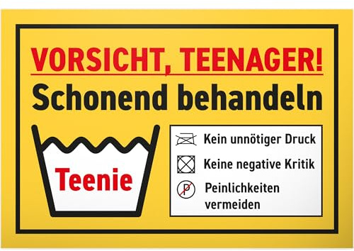 DankeDir! Schonend behandeln - Schild 30 x 20 cm - Geschenkidee Teenager Spruch Zimmer Türschild Jungen & Mädchen Jugendzimmer - Dekoration Deko Geschenk Idee Jugendliche Tür Deko Geburtstag