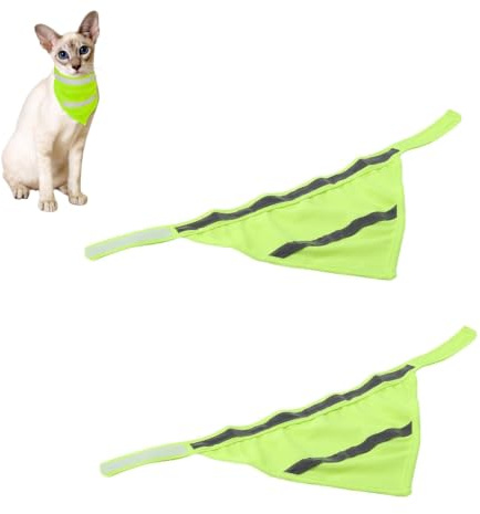 2 Stück Hundehalstücher reflektierend, Hundehalstücher, Hundehalstücher, reflektierend, Hundehalstücher, Hunde-Camping-Halstuch, Haustier-Schal für Hunde, Katzen, Haustier-Schal, (M)