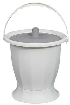 MagiDeal Seau de chambre de crachoir, pichet de nuit d'urinoir avec couvercle, pot de chambre de seau, bouteille d'urinoir de pot pour enfants adultes, Blanc sans anneau