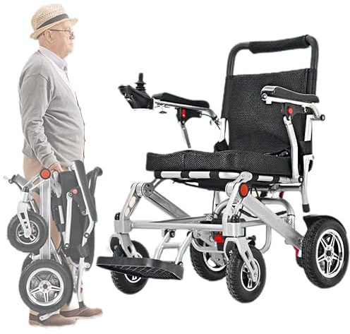 Fauteuil roulant électrique pliable léger pour adultes – Chaise motorisée tout terrain pour personnes âgées, fauteuil roulant de voyage convivial.