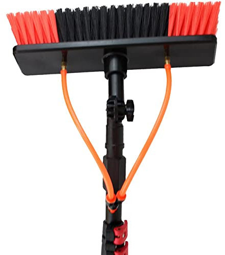 HYDIK Water Fed Pole Kit, Window Cleaning Brush Equipment, Window Cleaning Kit with Extension Pole,Telescopic Cleaning Brush Outdoor Window Glass Solar Panel Spray Washer Equipment,18FT/