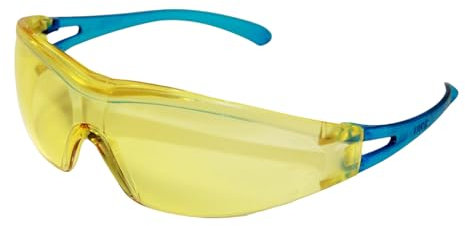 sopomarkt24 Schutzbrille X-One amber – Arbeitsbrille mit UV400 Sonnenschutz, kratzfeste duosphärische Scheibe, metallfrei, ergonomisch, EN 166, perfekte Sicht & Seitenwahrnehmung