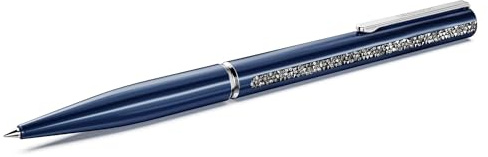 Swarovski Crystal Shimmer Glide ballpoint pen, Blue, Blue lacquered, Chrome plated