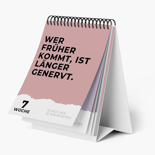 Demotivierender Büro Tischkalender undatiert - 52 Wochen Bürokalender mit sarkastischen Sprüchen als witzige Geschenkidee