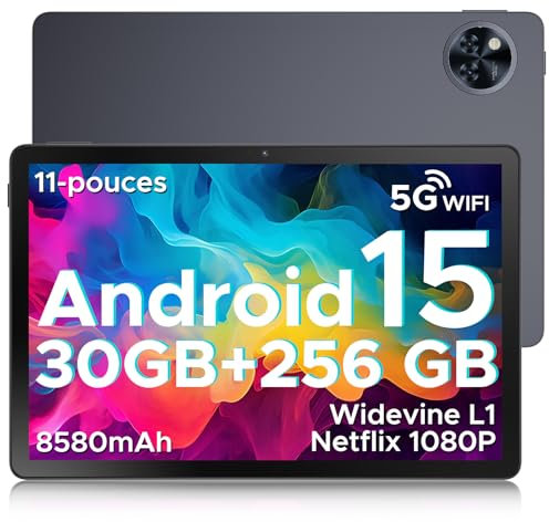 DOOGEE U11 Pro Android 15 Tablet 11 Pulgadas, 30GB+256GB/2TB Tableta para Niños Octa-Core, 8580mAh Batería, HD IPS 90Hz/ Widevine L1/ Netflix 1080P/Dobles Altavoces/WiFi 5/13MP+5MP/ Face ID/3.5mm Jack