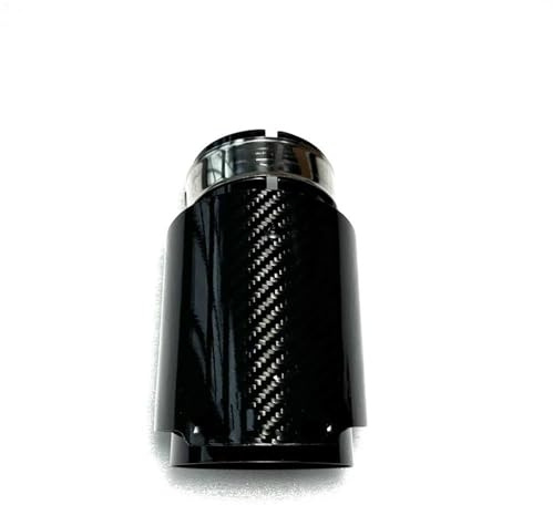 OGJFD Endrohrblenden 1 Autozubehör Schwarz Glänzend Carbon-Auspuffblende Endrohrblende Autowerkzeuge Für Alle Autos Für Golf 7 Auto Auspuffblende(ID 70MM-OD 114MM)