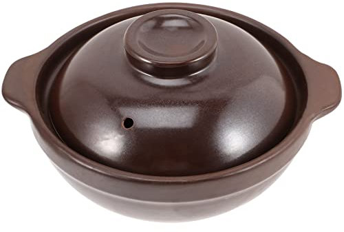 FUNNETOYU Casseruola in Ceramica da 600ml Coperchio, Design Stabile e Liscio, Pentola Piccola per Riso e Zuppe, Adatta per Uso Domestico e Cucine a Gas