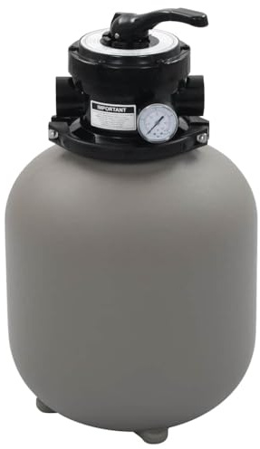 Tomostar Filtre à Sable, Cuve de Filtration Piscine avec vanne 4 Positions Gris 350 mm
