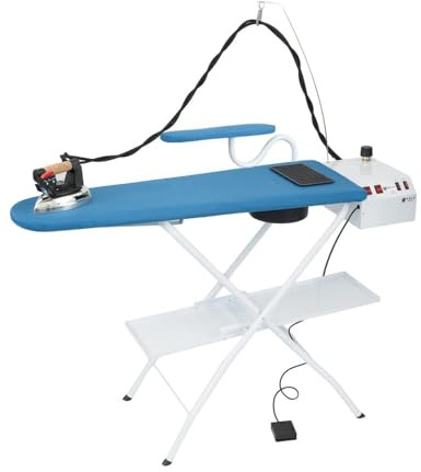 EOLO Asse da Stiro AS08 V5 Professionale Piano Riscaldato Aspirante 112x42 cm Stabile Richiudibile Caldaia a Risparmio Energetico Ferro Professionale Altezza Regolabile Granzia 5 Anni A++