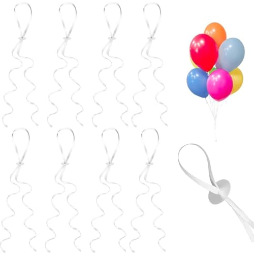 UIEXAY Chiusura Per Palloncini, Cintura A Elio Con Corda, 100 Pezzi, Nastro Per Palloncini, Fibbia Bianca Con Chiusura Rapida, Per La Produzione Di Ghirlande Di Palloncini, Anche Per Matrimoni