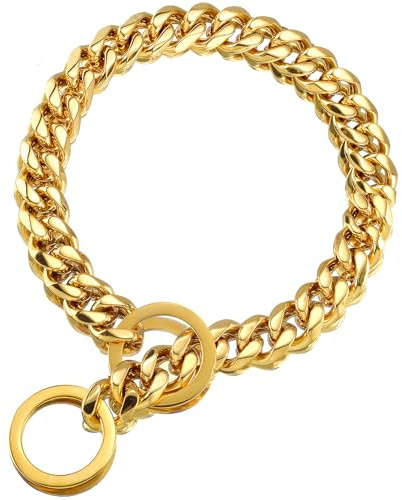 Kubanisches Gliederhalsband, 19 mm, 18 Karat Gold, leicht und langlebig, mit O-Ring-Verschluss, passend für Halsumfang von 25,4 cm bis 66 cm, 9 Größen, hypoallergen, 61 cm