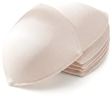 Larrel 3 Pairs Bra Pads Inserts, 13cm/5.12in Soft Sewed Bra Padding Insert Breathable Removable Breast Pads for Sports Bras Swimwear Swimsuit Dresses Bralettes