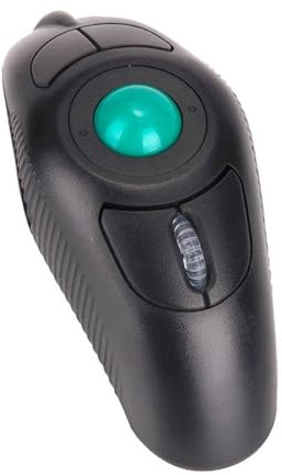 BESPORTBLE Souris sans Fil 24 Ghz Trackball Ergonomique Commande Pouce Port USB Intégré Compatible PC et Ordinateur Portable Design Portable Noir Utilisation Confortable Prolongée