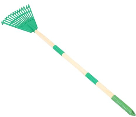 Sewroro Râteau à Feuilles Plastique 14 Dents Léger 87 CM Manche Amovible Vert pour Jardin Entretien Pelouse Nettoyage Hivernal Camping Outil Jardinage de Plein Air