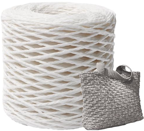 Spago di rafia per artigianato - Yards di filato per uncinetto - Filo per cappello a uncinetto e fai da te per confezioni regalo, borsa da spiaggia, progetto di artigianato, guancia