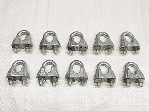 20MM Wire Rope Grips X10 - Bulldog Clamp Cable Galvanised Commercial DIN741