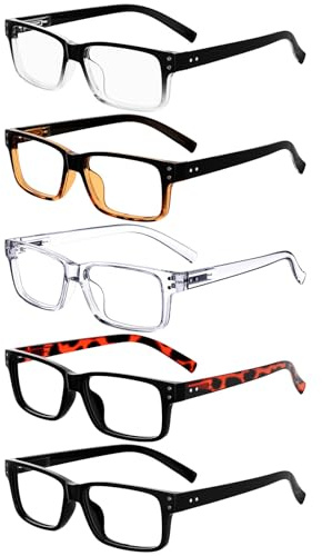 eyekepper 5 Paires Lunettes de Lecture pour Femmes Hommes Monture Plastique Charnières à Ressort