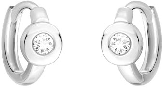 SOFIA MILANI - Damen Ohrringe 925 Silber - mit Zirkonia Stein - Klapp-Creolen - 20456