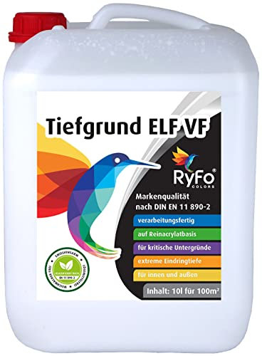 RyFo Colors Tiefgrund ELF verarbeitungsfertig 10l (Größe wählbar) - Premium Reinacrylat Tiefengrund für innen und außen