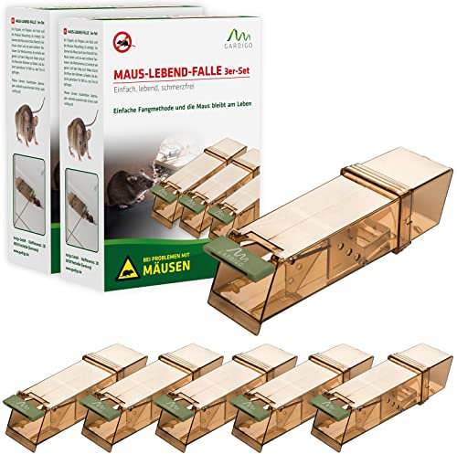 GARDIGO® Mausefalle Lebendfalle 6er Set | Tierfreundliche Mäusefalle | Leicht zu Verwenden | Wiederverwendbar und Hygienisch | Mäuseabwehr, Mäuse vertreiben | Maus, Mouse Trap