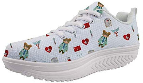 POLERO Zapatos de balancín para mujer, con plataforma elevada, con cordones, tacón de cuña, diseño de gato, 36-41 EU, color, talla 40 EU