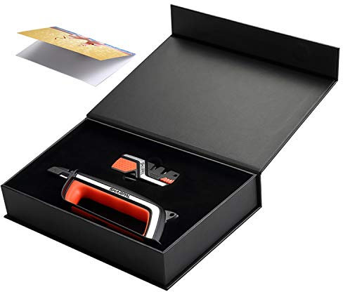 SHARPAL Pocket Knife Sharpener & Garden Tool Sharpener, Sharpening Straight and Serrated Knives, Shears, Secateurs, Axe, Lawn Mower Blade and Scissors, Combo Gift Pack w/Greeting Card