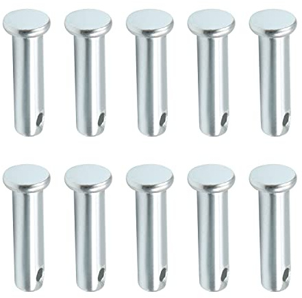 MroMax M8 x 30 mm Flachkopf, verzinkt, Karbonstahl, runde Gabelkopfstifte, Verschluss, silberfarben, 10 Stück