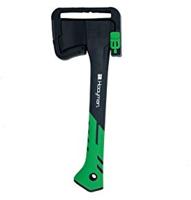 Hooyman Small Hatchet with Heavy Duty Construction, V Grind Blade, Ergonomic No-Slip H-Grip Handle, Reinforced Fiberglass Core, and Sheath for Gardening, Hunting, Wood Chopping, Splitting, and Outdoor