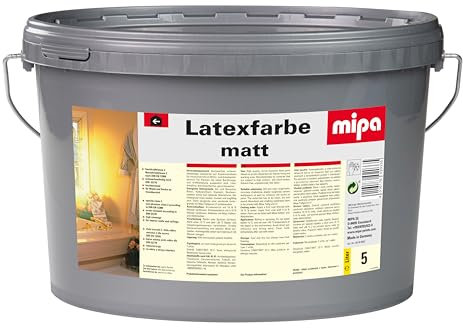 MIPA Latexfarbe matt,hochwertig,strukturerhaltend,Innenwandfarbe 5 Liter