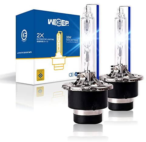 wideep D2S HID Headlight Bulb, 35W 8000K Cool White, 2-Pack | 85122 66240 66040 66240CBI OEM Replacement Parts, Compatible with High Beam and Low Beam, Plug and Play Xenon Headlamp Bulbs